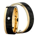 3D Carbon hiilikuitu- ja kultasormus Swarovski zirkonialla GC2-6 • Caratia